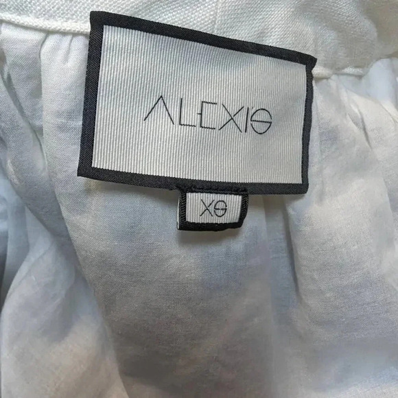 Alexis Maxi Dress Geometric Print Blue Embroidered Belted Quiet Luxury XS - Picture 3 of 15